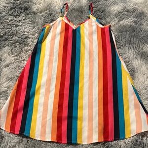 SHEIN Red and Orange Camisole with Vertical Stripes